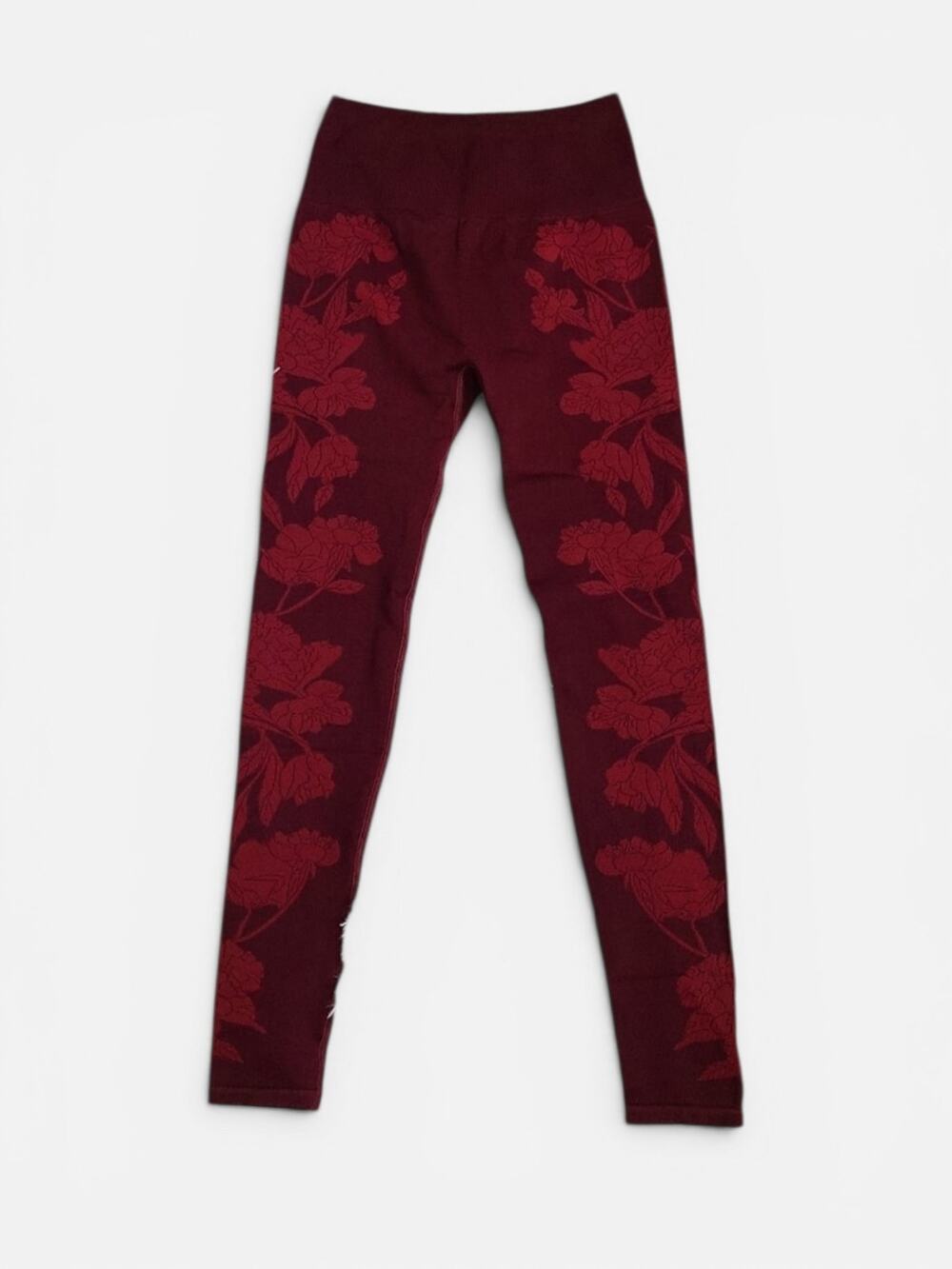 Fabletics NWT Red Floral Rosette High Waisted Floral Seamless Leggings